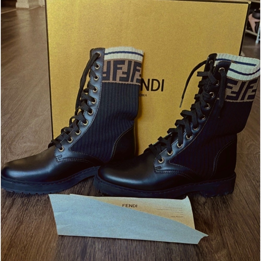 Authentic Fendi Black Biker boots!